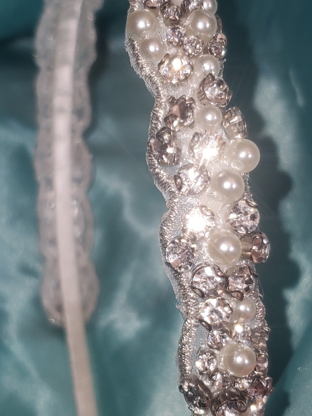 David's NWT Bridal White Pearl and Crystal Embellished Headband